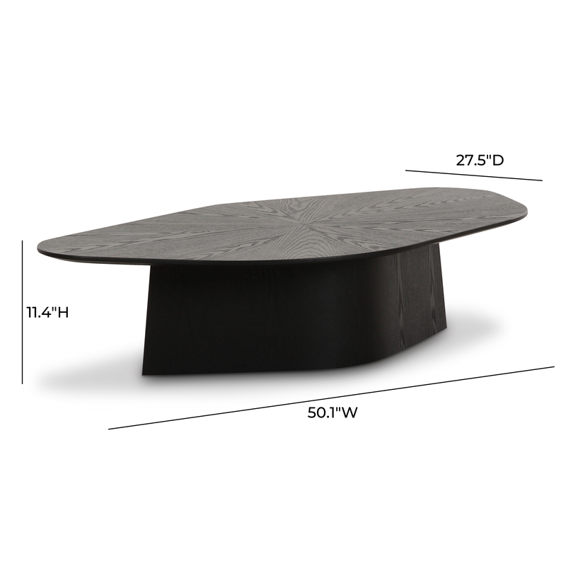 Pemberly Row Contemporary Accent Black Ash Finish Low Coffee Table