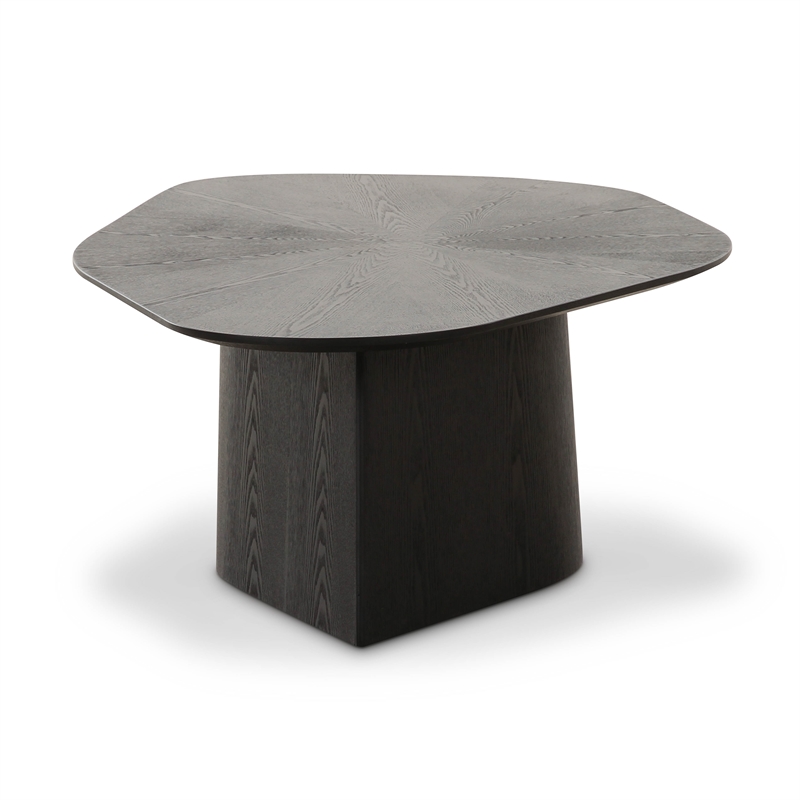 Pemberly Row Contemporary Accent Black Ash Geometric Coffee Table