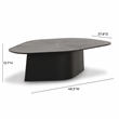 Pemberly Row Contemporary Accent Black Ash Geometric Coffee Table