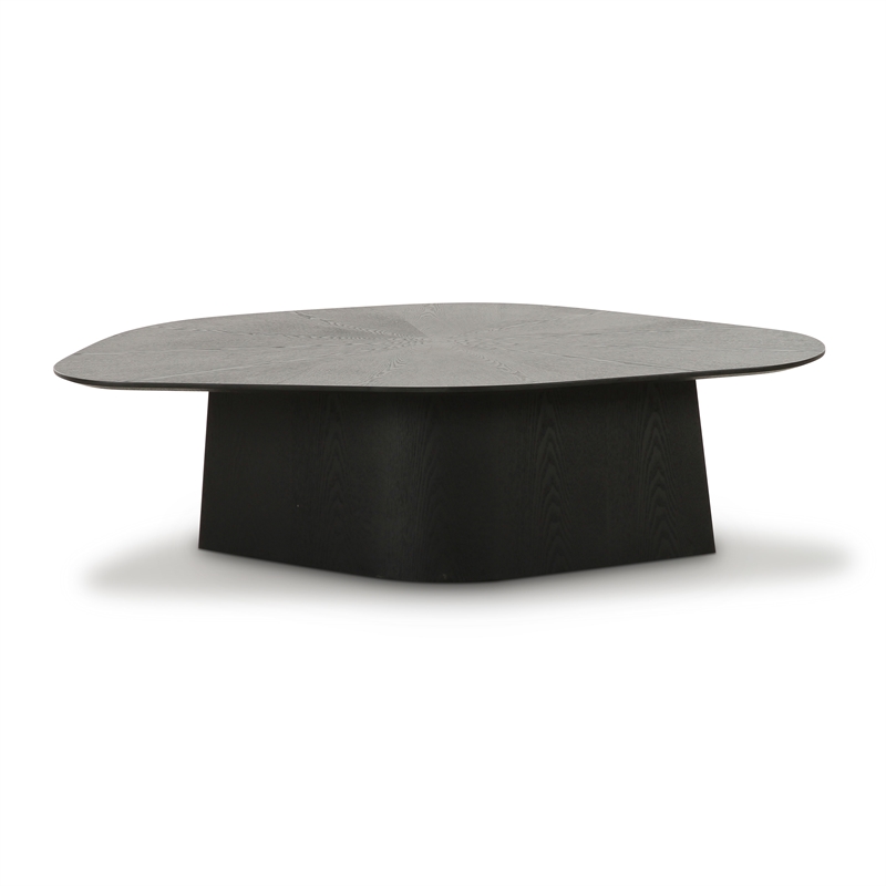 Pemberly Row Contemporary Accent Black Ash Geometric Coffee Table