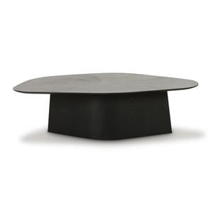 Pemberly Row Contemporary Accent Black Ash Geometric Coffee Table