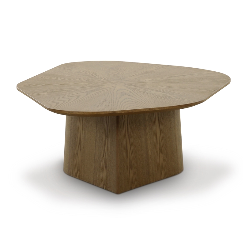 Pemberly Row Contemporary Accent Brown Ash Finish Low Coffee Table
