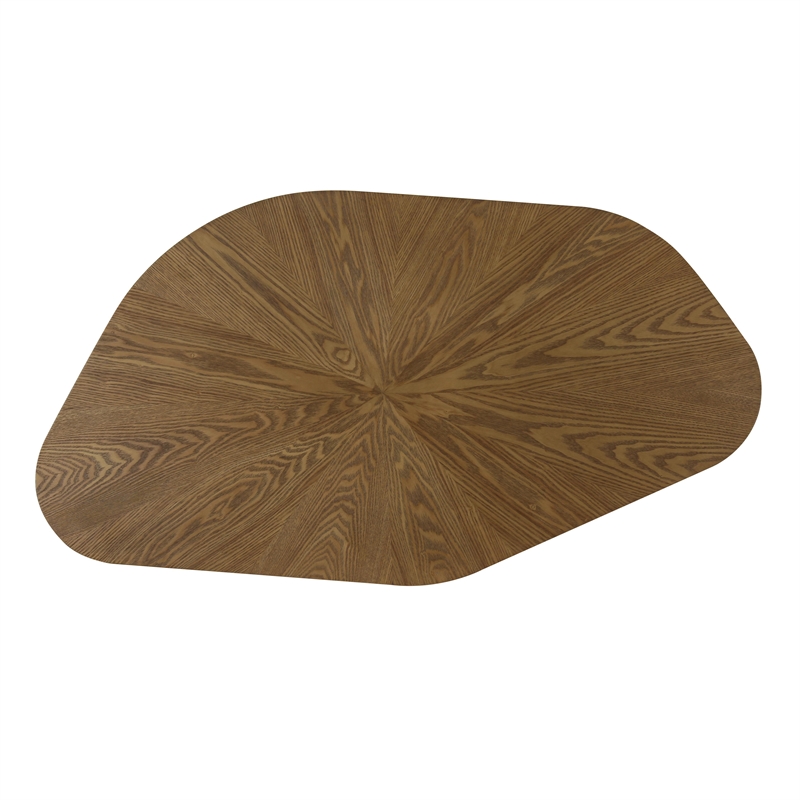 Pemberly Row Contemporary Accent Brown Ash Finish Low Coffee Table