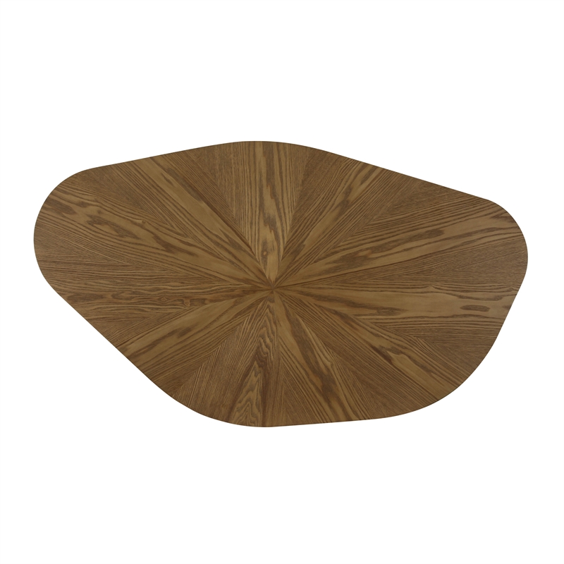 Pemberly Row Contemporary Accent Brown Ash Geometric Coffee Table