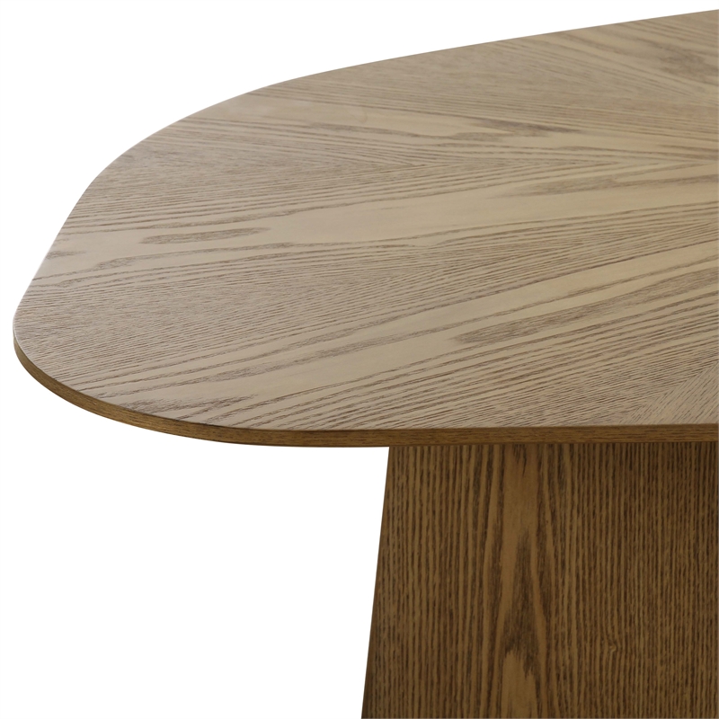 Pemberly Row Contemporary Accent Brown Ash Geometric Coffee Table