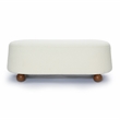 Pemberly Row Upholstered Fabric Contemporary Accent Cream Boucle Large Ottoman