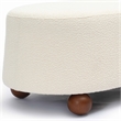 Pemberly Row Upholstered Fabric Contemporary Accent Cream Boucle Large Ottoman