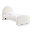 Pemberly Row Contemporary Accent Cream Finish Boucle Twin Bed