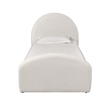 Pemberly Row Contemporary Accent Cream Finish Boucle Twin Bed