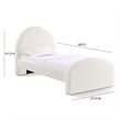 Pemberly Row Contemporary Accent Cream Finish Boucle Twin Bed