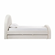 Pemberly Row Contemporary Accent Cream Boucle Twin Trundle Bed