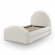 Pemberly Row Contemporary Accent Cream Boucle Twin Trundle Bed
