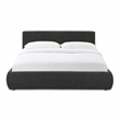 Pemberly Row Contemporary Charcoal Textured Velvet Queen Bed