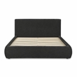 Pemberly Row Contemporary Charcoal Textured Velvet Queen Bed