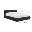 Pemberly Row Contemporary Charcoal Textured Velvet Queen Bed