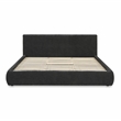 Pemberly Row Contemporary Accent Charcoal Textured Velvet King Bed