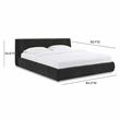 Pemberly Row Contemporary Accent Charcoal Textured Velvet King Bed
