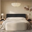 Pemberly Row Contemporary Accent Charcoal Textured Velvet King Bed