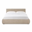 Pemberly Row Contemporary Accent Taupe Textured Velvet Queen Bed