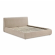 Pemberly Row Contemporary Accent Taupe Textured Velvet Queen Bed