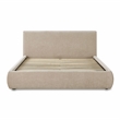 Pemberly Row Contemporary Accent Taupe Textured Velvet Queen Bed