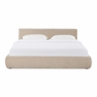 Pemberly Row Contemporary Accent Taupe Textured Velvet King Bed