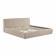 Pemberly Row Contemporary Accent Taupe Textured Velvet King Bed