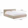 Pemberly Row Contemporary Accent Taupe Textured Velvet King Bed