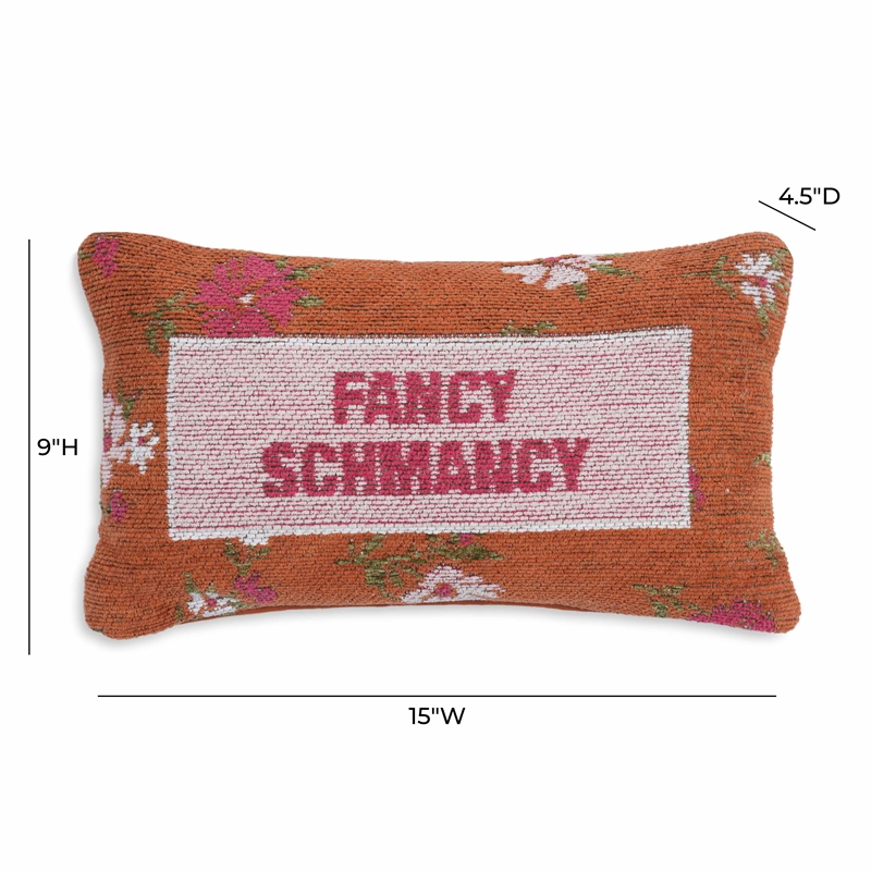 Pemberly Row Contemporary Fancy Schmancy Jacquard Cotton Pillow