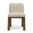 Pemberly Row Cream Performance Basketweave Fabric Dining Chair