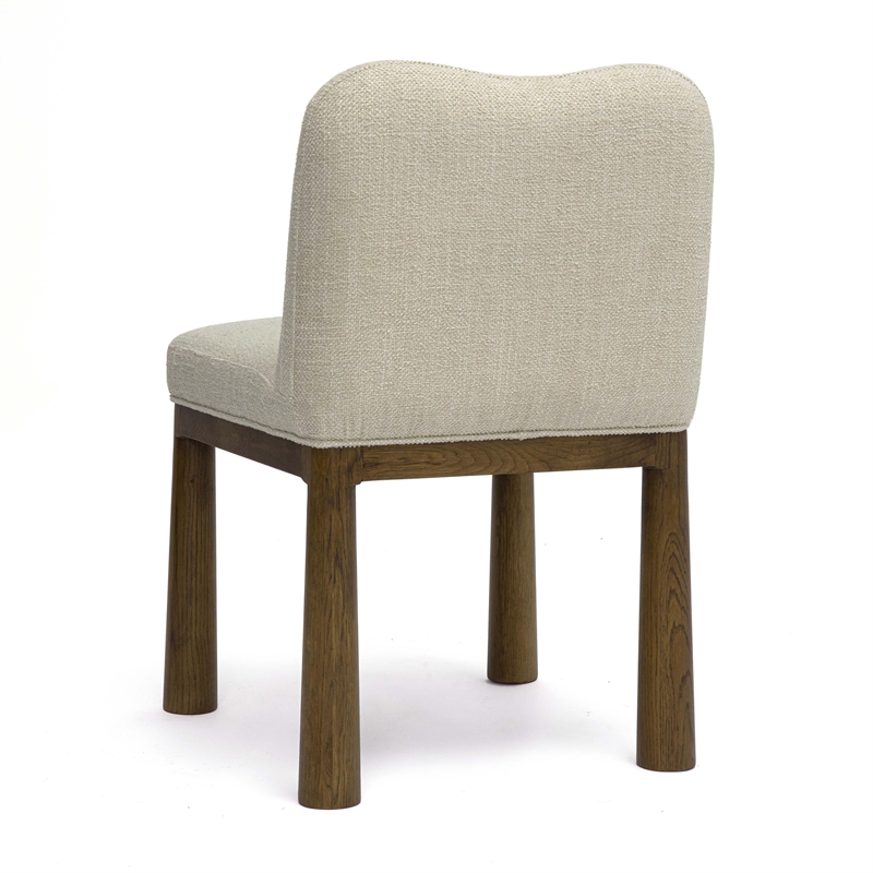 Pemberly Row Cream Performance Basketweave Fabric Dining Chair