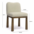 Pemberly Row Cream Performance Basketweave Fabric Dining Chair