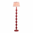 Pemberly Row Contemporary Accent High Gloss Pink Spotted Floor Lamp