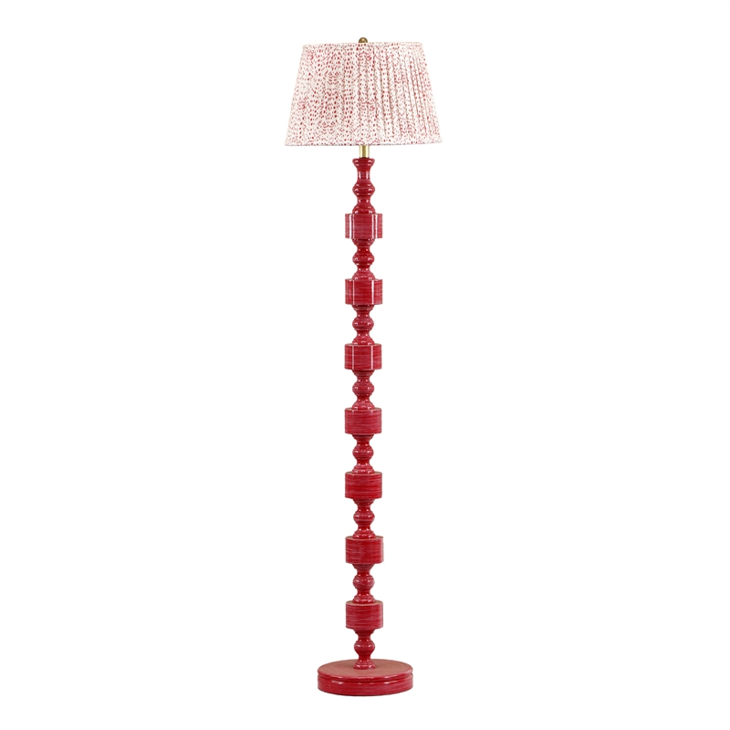 Pemberly Row Contemporary Accent High Gloss Pink Spotted Floor Lamp