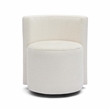 Pemberly Row Contemporary Accent Cream Chenille Rolling Desk Chair