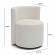 Pemberly Row Contemporary Accent Cream Chenille Rolling Desk Chair