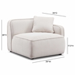 Pemberly Row White Sand Performance Corduroy Velvet RAF Corner Chair