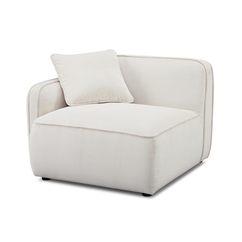 Pemberly Row White Sand Performance Corduroy Velvet LAF Corner Chair