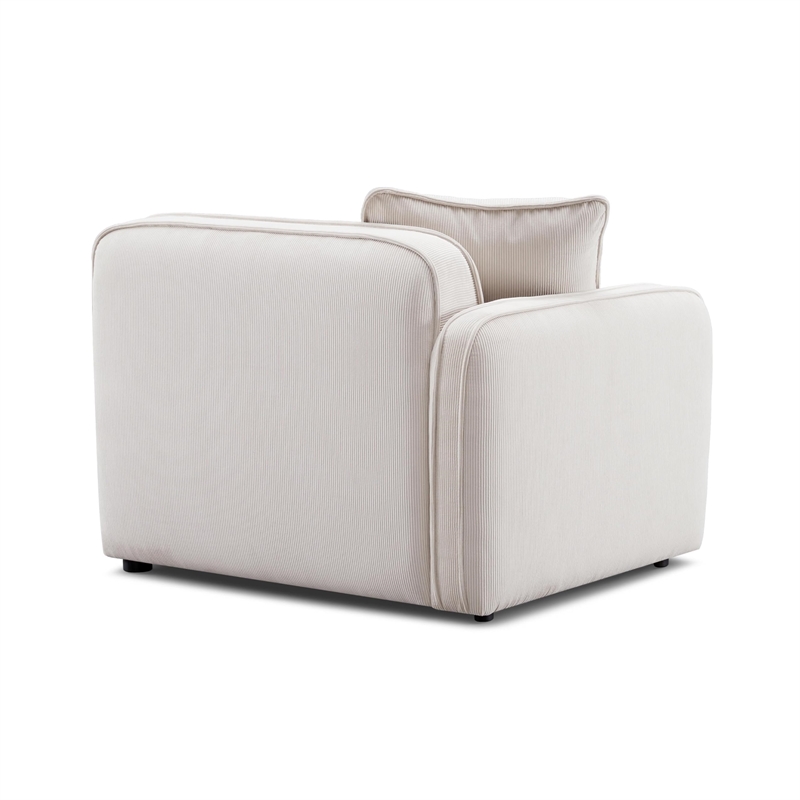 Pemberly Row White Sand Performance Corduroy Velvet LAF Corner Chair