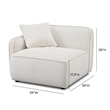 Pemberly Row White Sand Performance Corduroy Velvet LAF Corner Chair