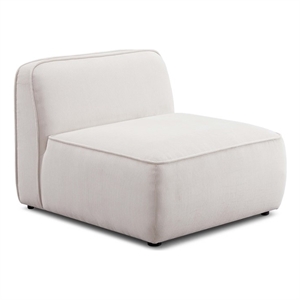 Pemberly Row White Sand Performance Corduroy Velvet Armless Chair