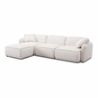 Pemberly Row White Sand Performance Corduroy Velvet 4-Piece Modular Sectional