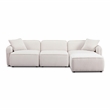 Pemberly Row White Sand Performance Corduroy Velvet 4-Piece Modular Sectional