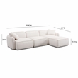 Pemberly Row White Sand Performance Corduroy Velvet 4-Piece Modular Sectional