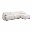 Pemberly Row White Sand Performance Corduroy Velvet 4-Piece Modular Sectional