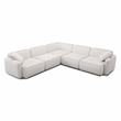 Pemberly Row White Sand Performance Corduroy Velvet Modular L-Sectional