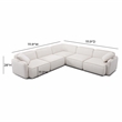 Pemberly Row White Sand Performance Corduroy Velvet Modular L-Sectional