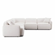 Pemberly Row White Sand Performance Corduroy Velvet Modular L-Sectional