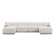 Pemberly Row White Sand Performance Corduroy Velvet 6-Piece Modular U-Sectional