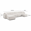 Pemberly Row White Sand Performance Corduroy Velvet 6-Piece Modular U-Sectional